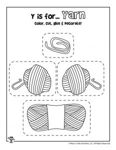 Y is for Yarn - Color, Cut and Paste