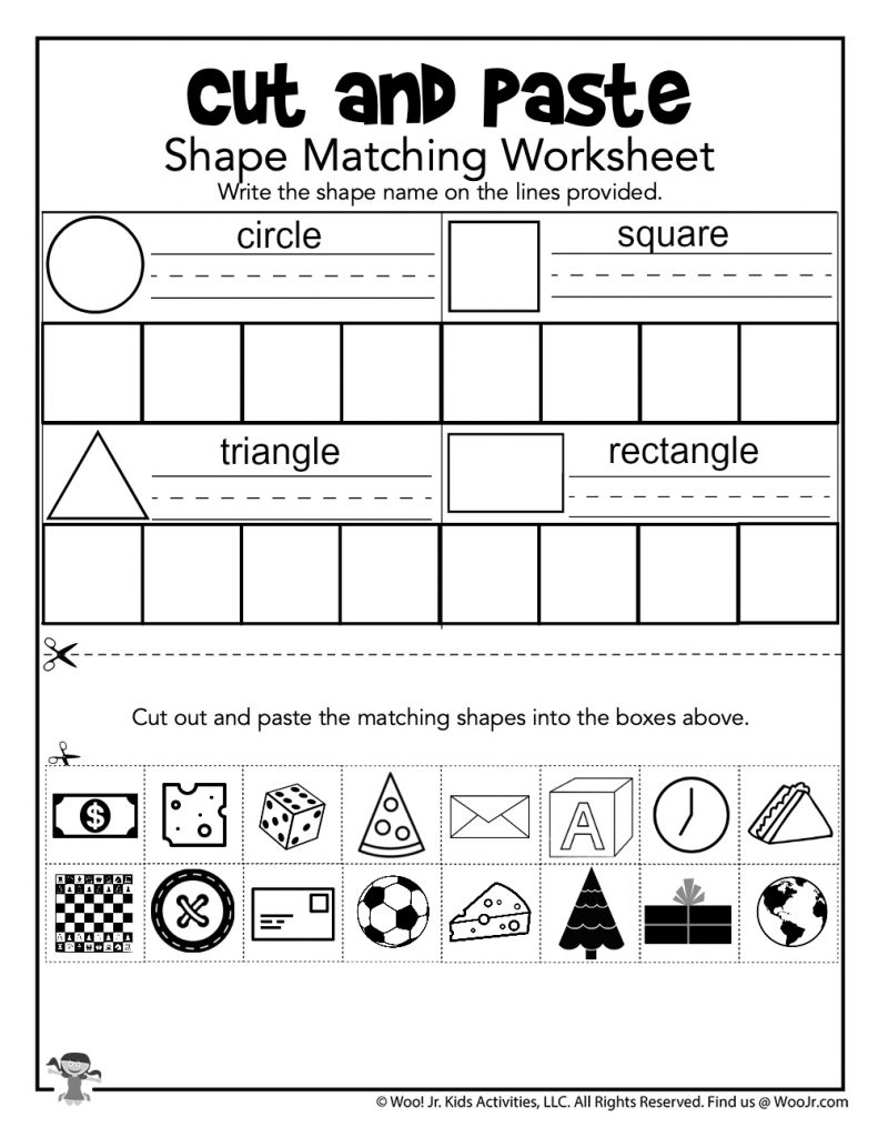 Cut and Paste Shapes Worksheets | Woo! Jr. Kids Activities : Children's ...